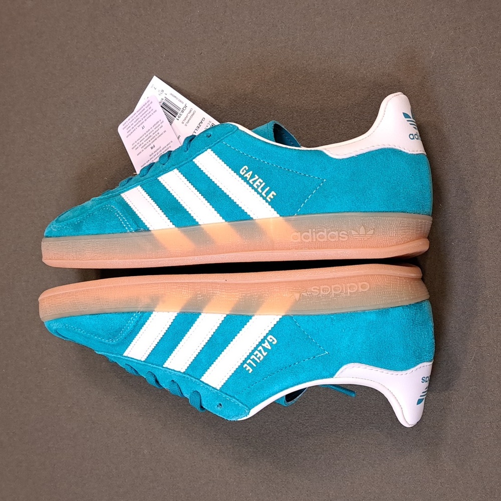 Adidas Gazelle Indoor Sneakers - Color: Teal / White - Size: Men 7 - Picture 7 of 9